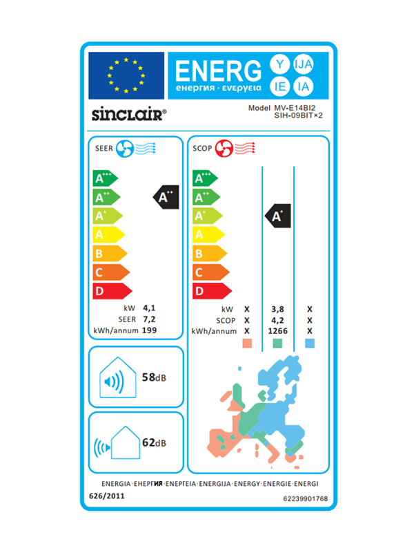 Sinclair MV-E14BI2 4.4/4.1 Мулти сплит компресор - Image 4