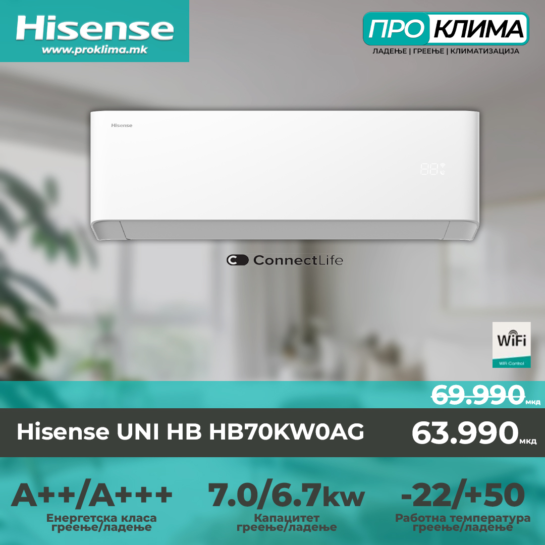 Hisense HB70KW0AG (UNI HB) А+++/А++ 7.5/7.0